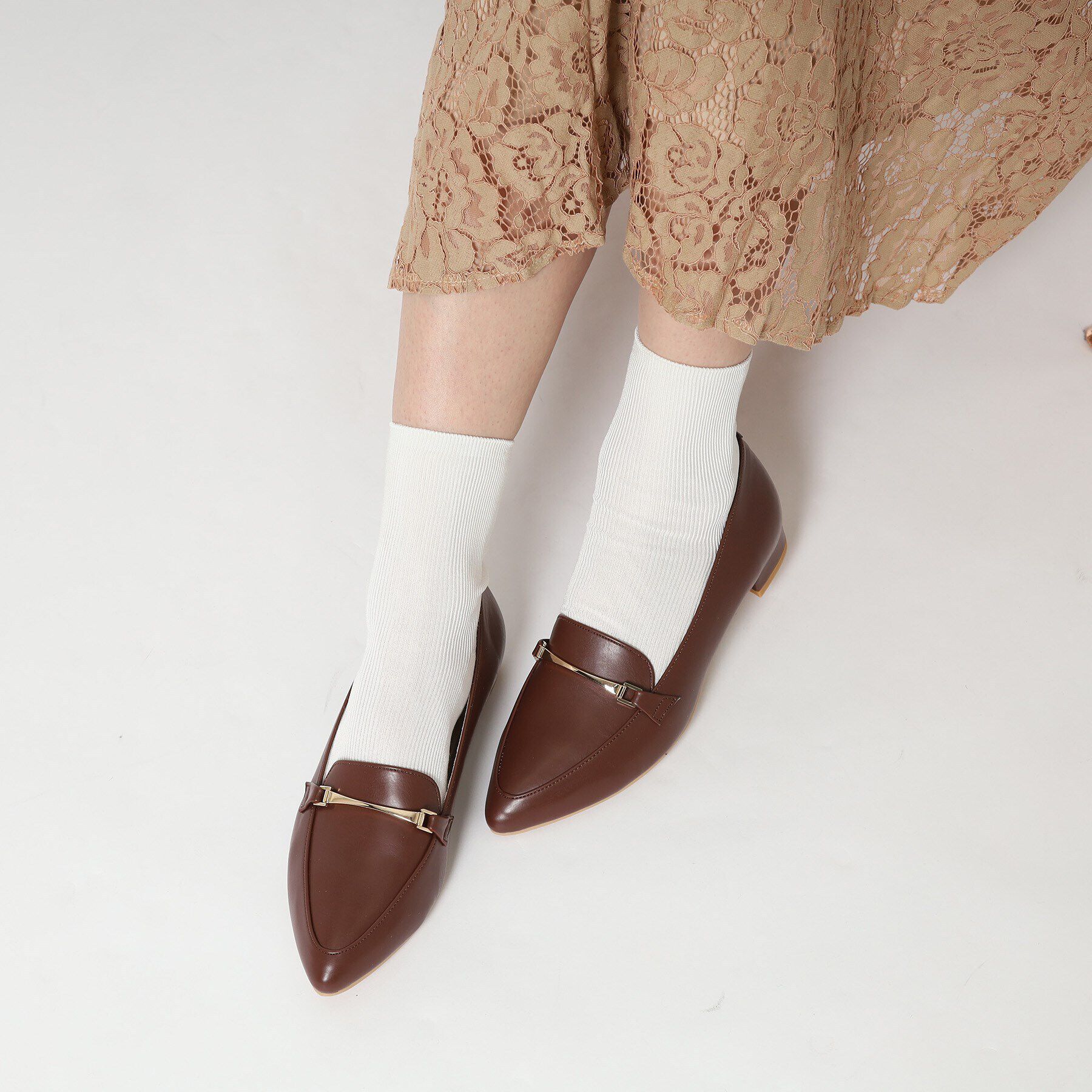 ESPERANZA「ビット付きポインテッドトゥローファーパンプス」|パンプス|