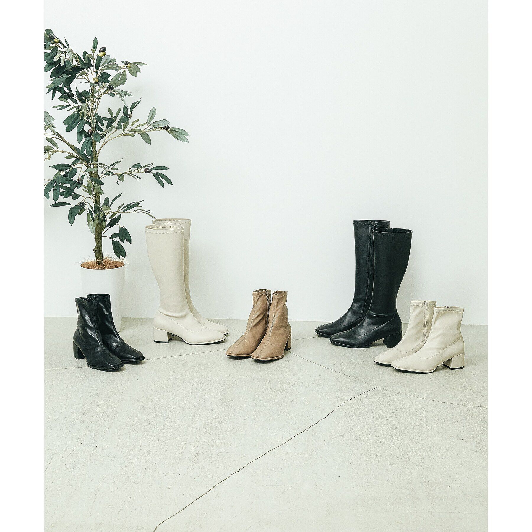 ESPERANZA「スクエアトゥストレッチショートブーツ」|ショートブーツ|