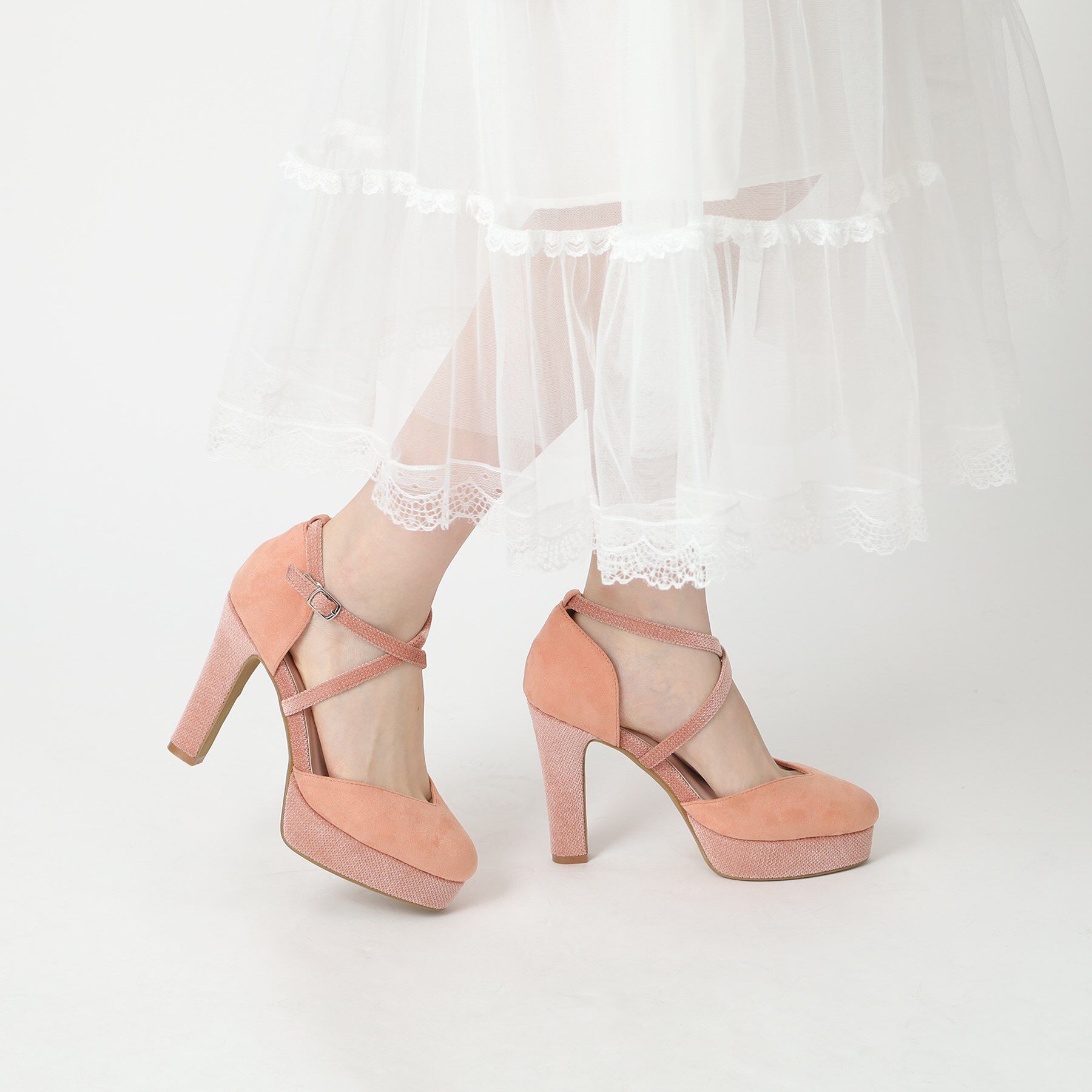 ESPERANZA「クロスストラップハイヒールセパレートパンプス」|パンプス|