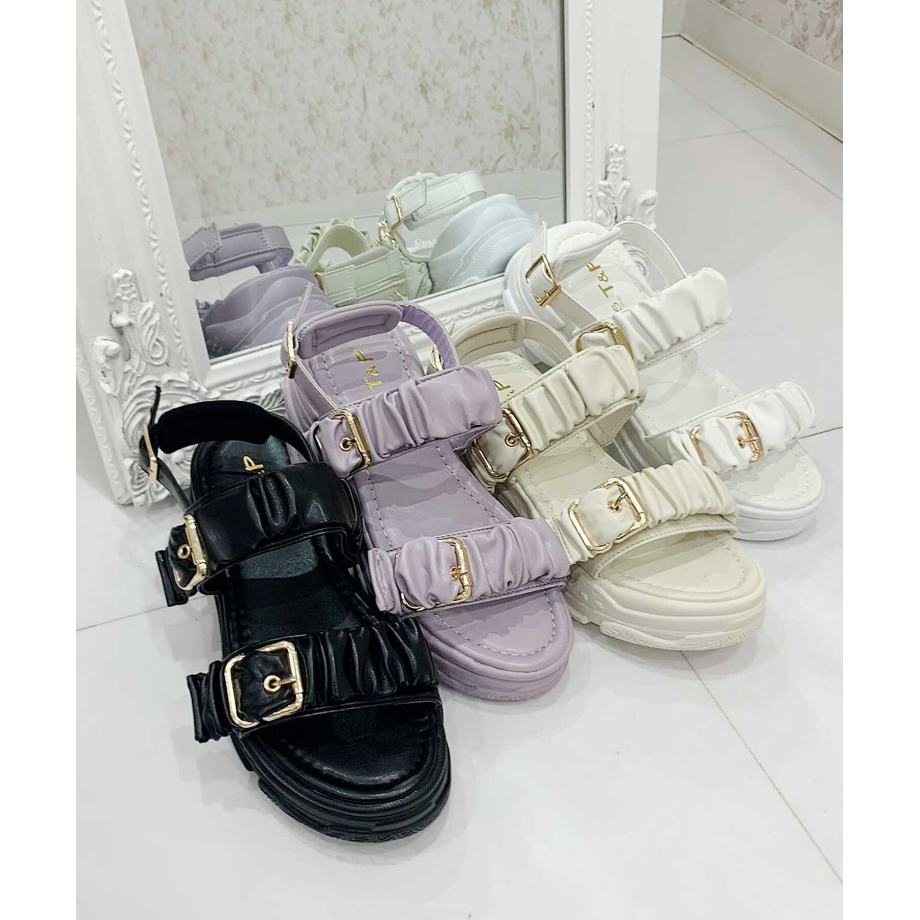 csT&P「厚底クシュクシュベルトスポサン」|サンダル|