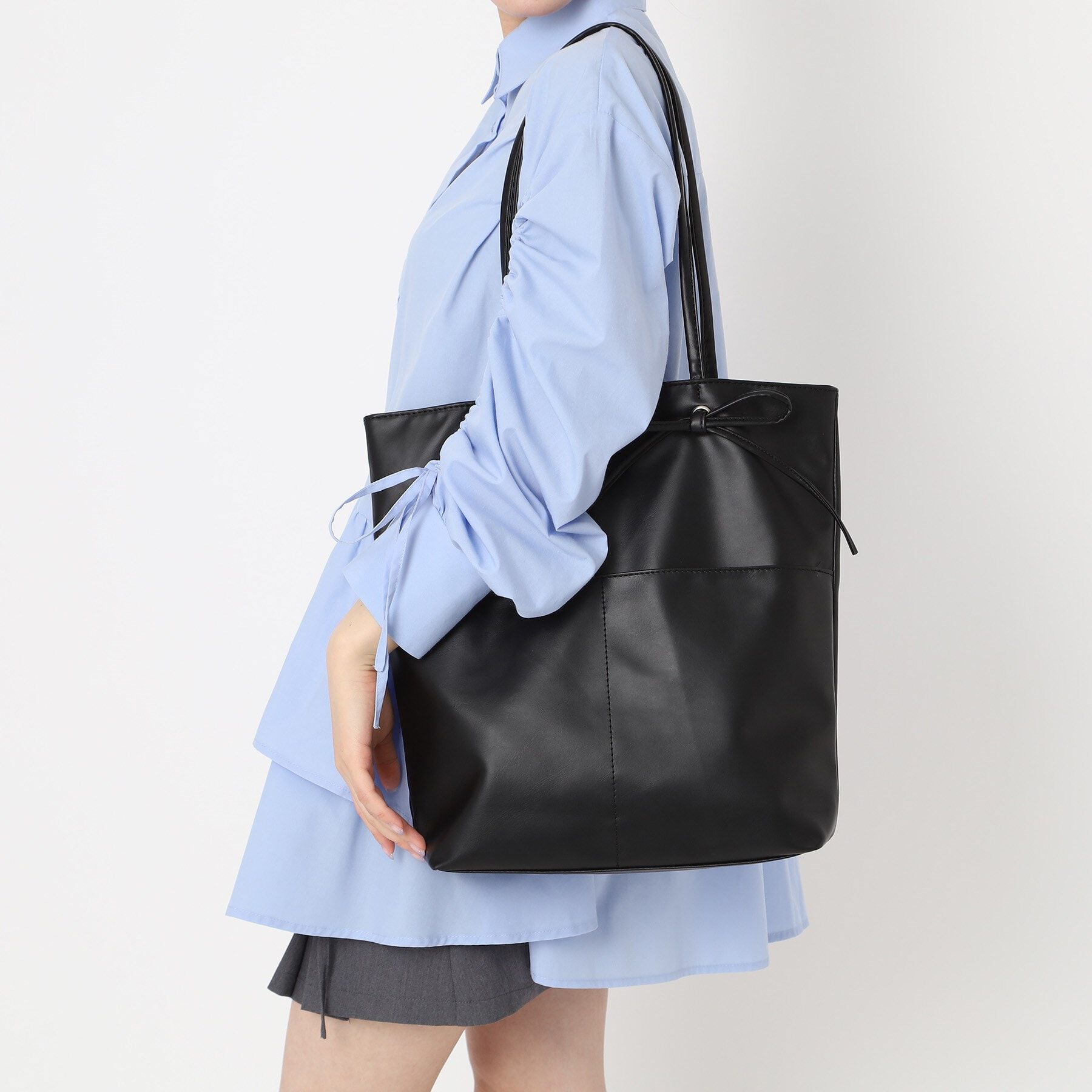 Ober Tashe「合皮リボンモチーフA4トート」|トートバッグ|