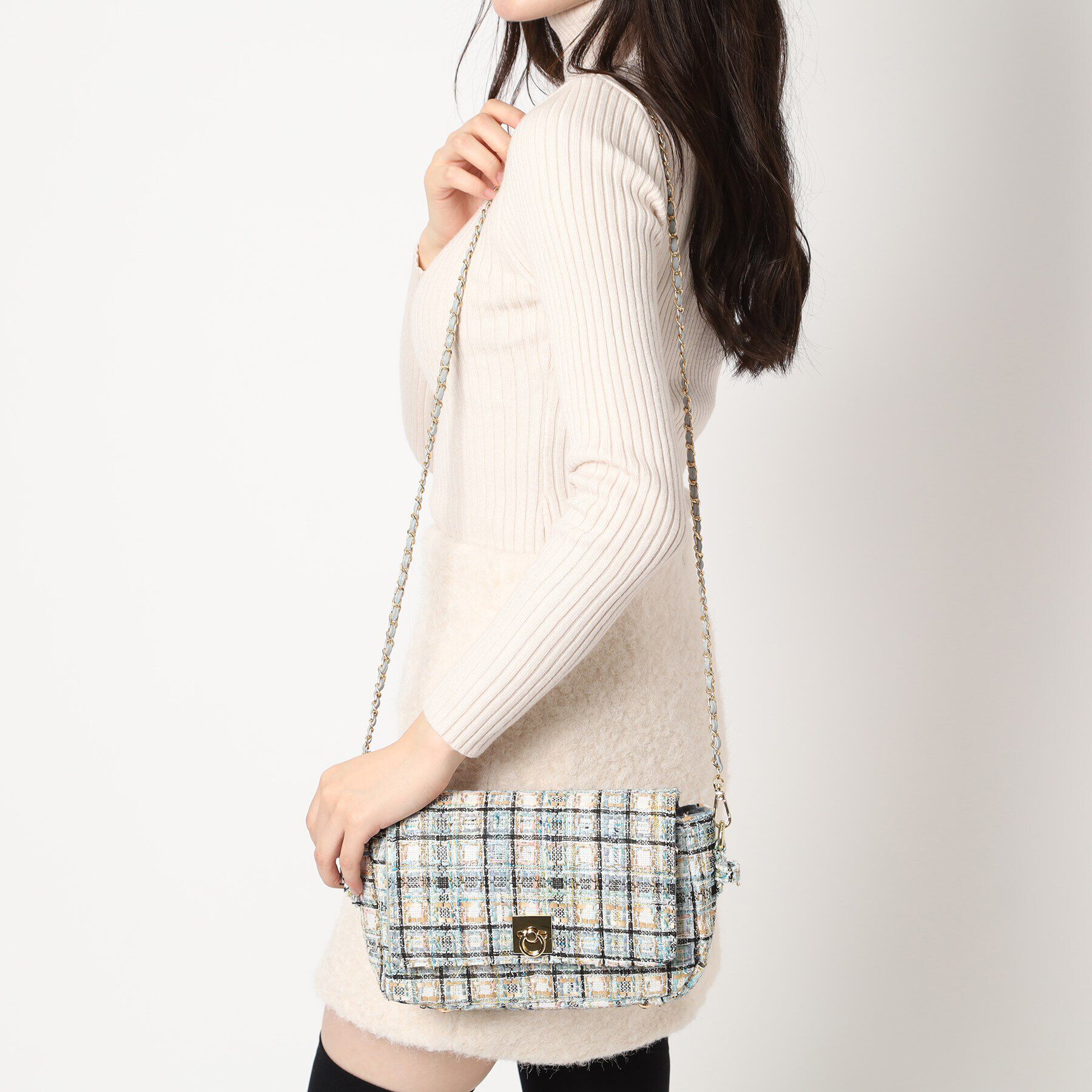 ESPERANZA「ツイードハンドルフラップショルダー」|ショルダー・メッセンジャー|