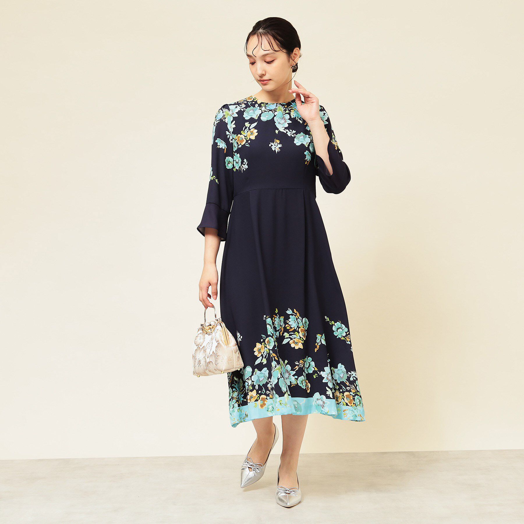 SunaUna「【co creation and yours／SS～L】花柄パネルワンピース」|ワンピース|