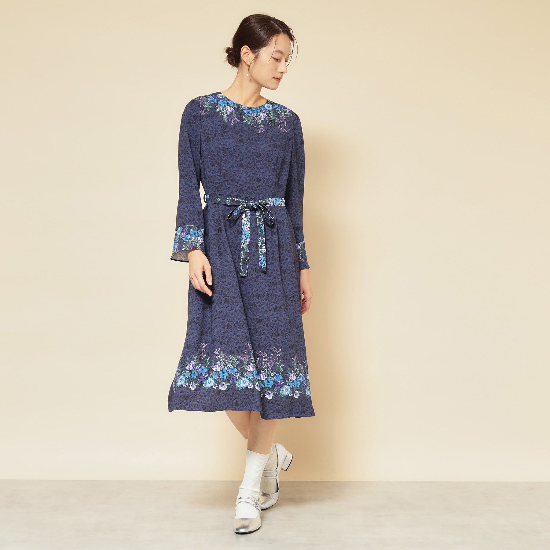 SunaUna「【co creation and yours／SS～L】レースプリント柄ワンピース」|ワンピース|