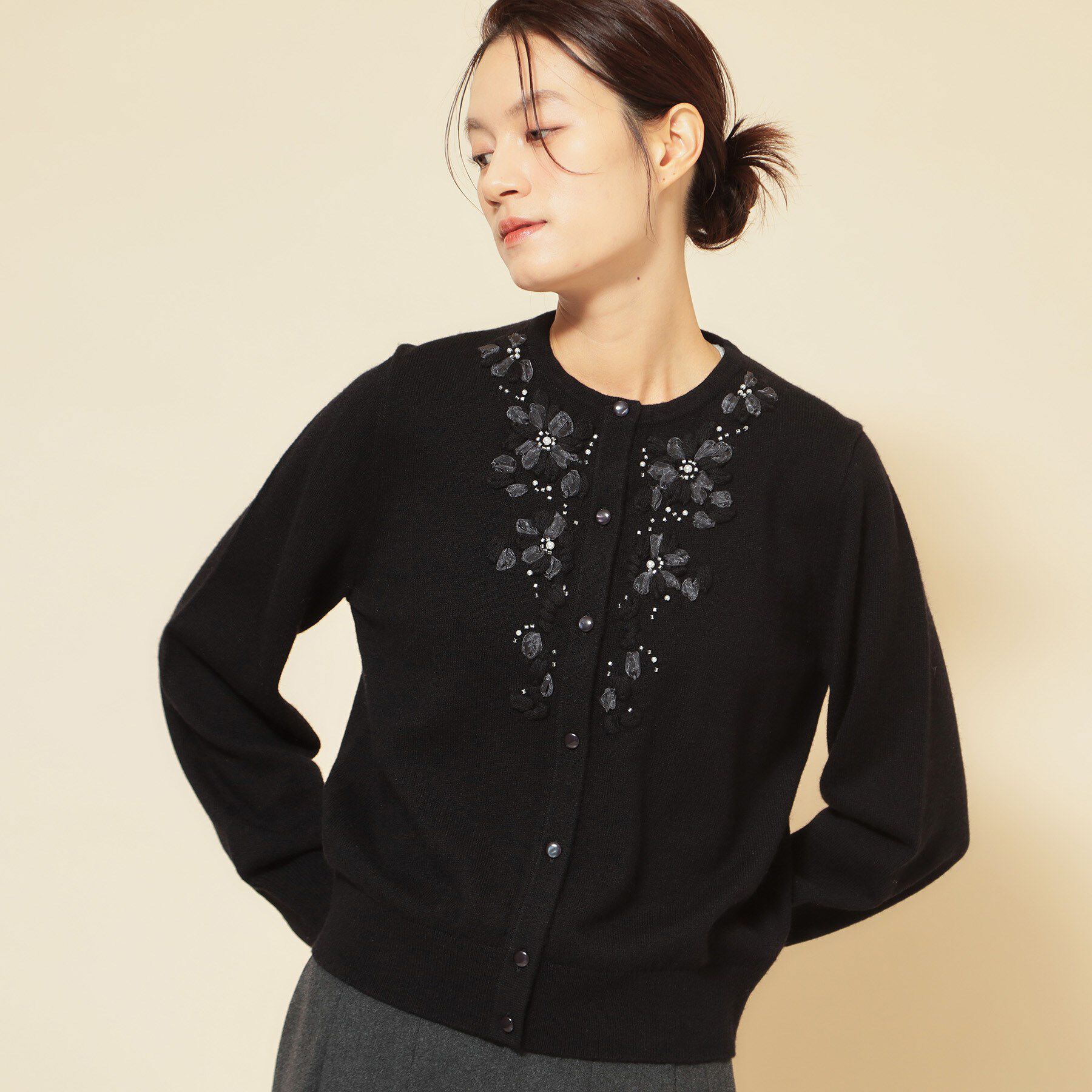 SunaUna「【SS～Lサイズ展開／クラフトカーディガン】」|カーディガン|ブラック(019)