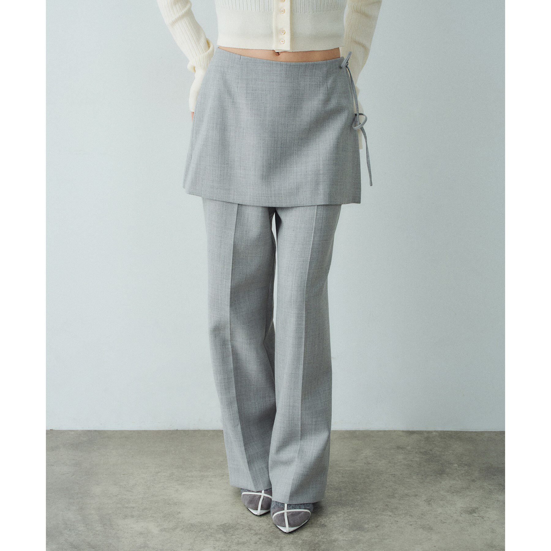 CODE A「layered skirt pants」|その他|ライトグレー(011