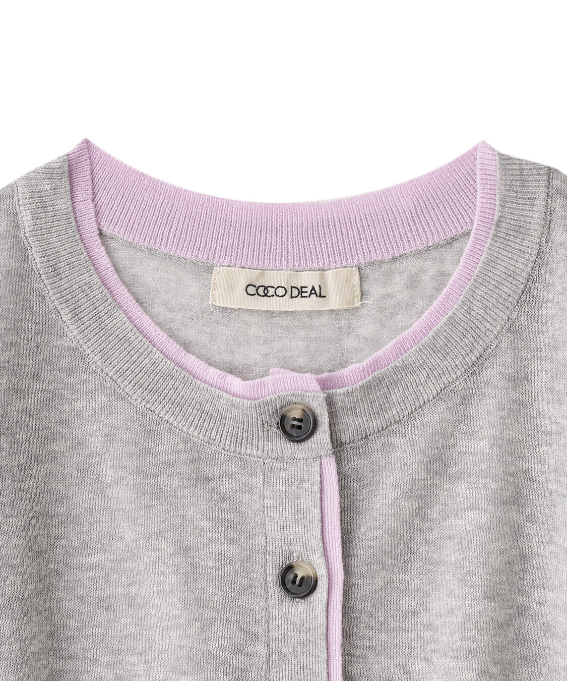 COCO DEAL「シアーバイカラーニットカーディガン」|ニット・セーター|
