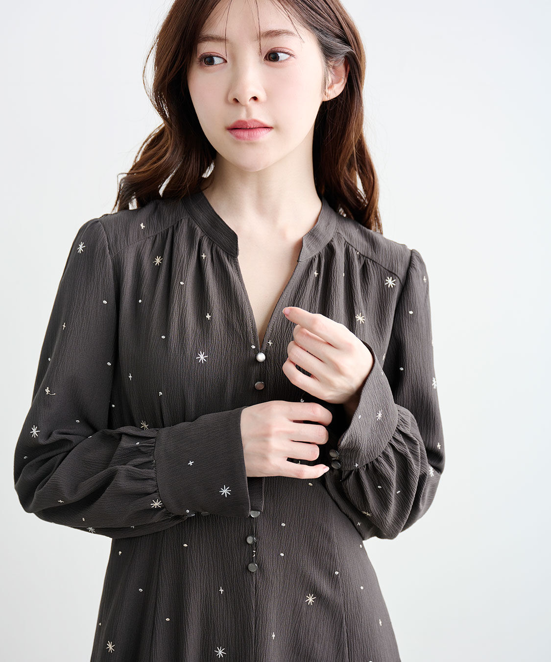 COCO DEAL「フラワー/スター刺繍フレアワンピース」|ワンピース|