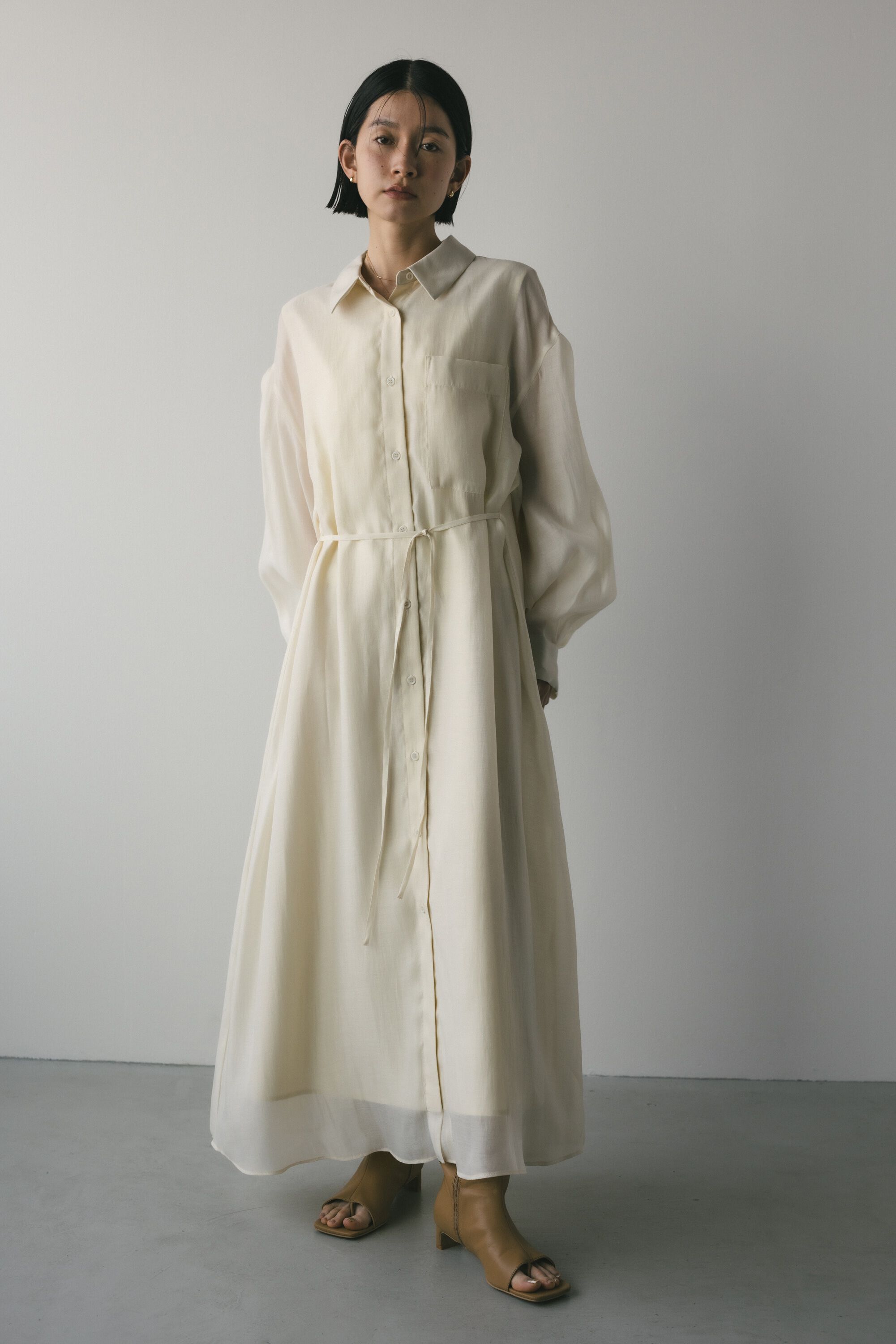 STYLEMIXER「シアーレイヤーシャツワンピース」|ワンピース|