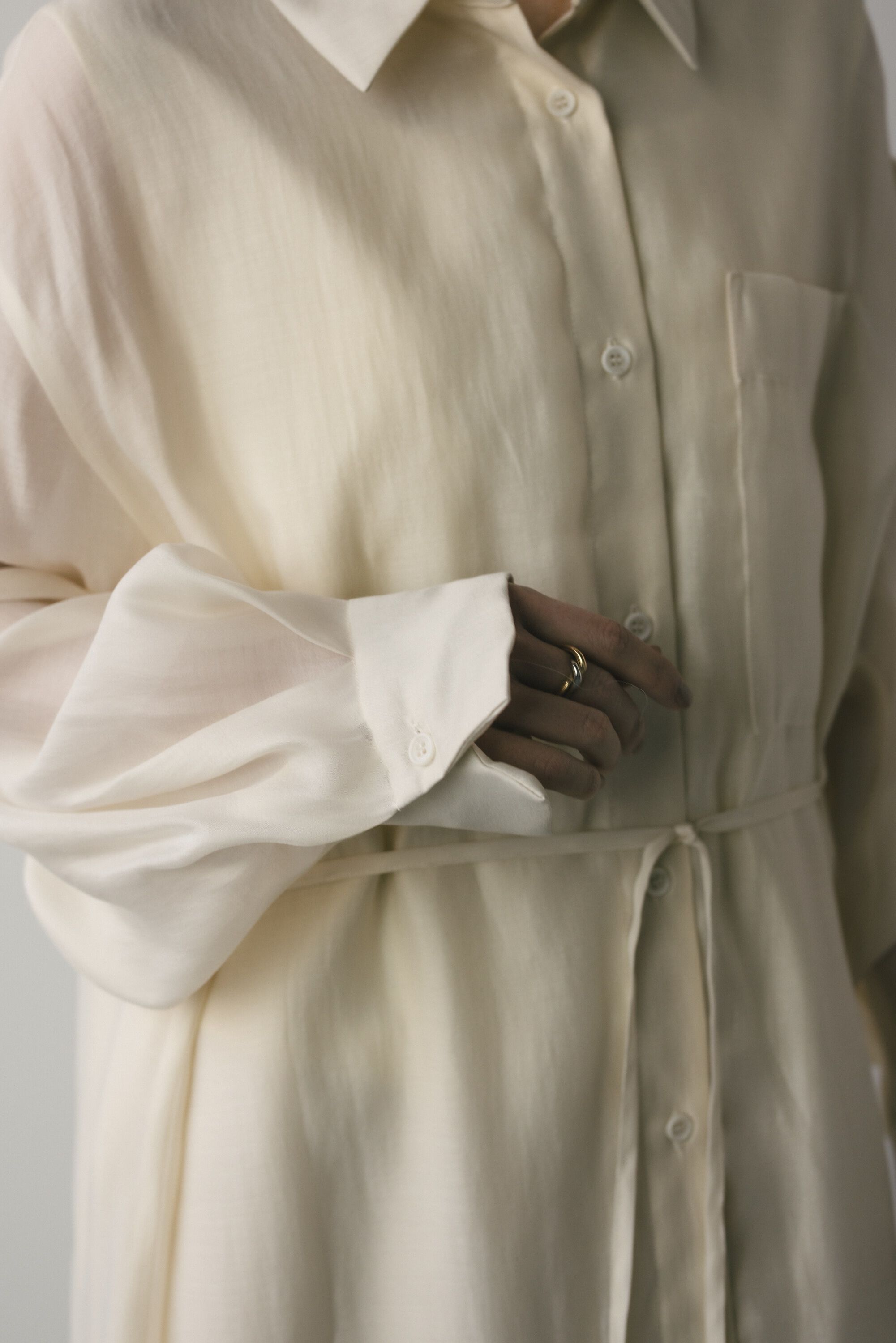 STYLEMIXER「シアーレイヤーシャツワンピース」|ワンピース|