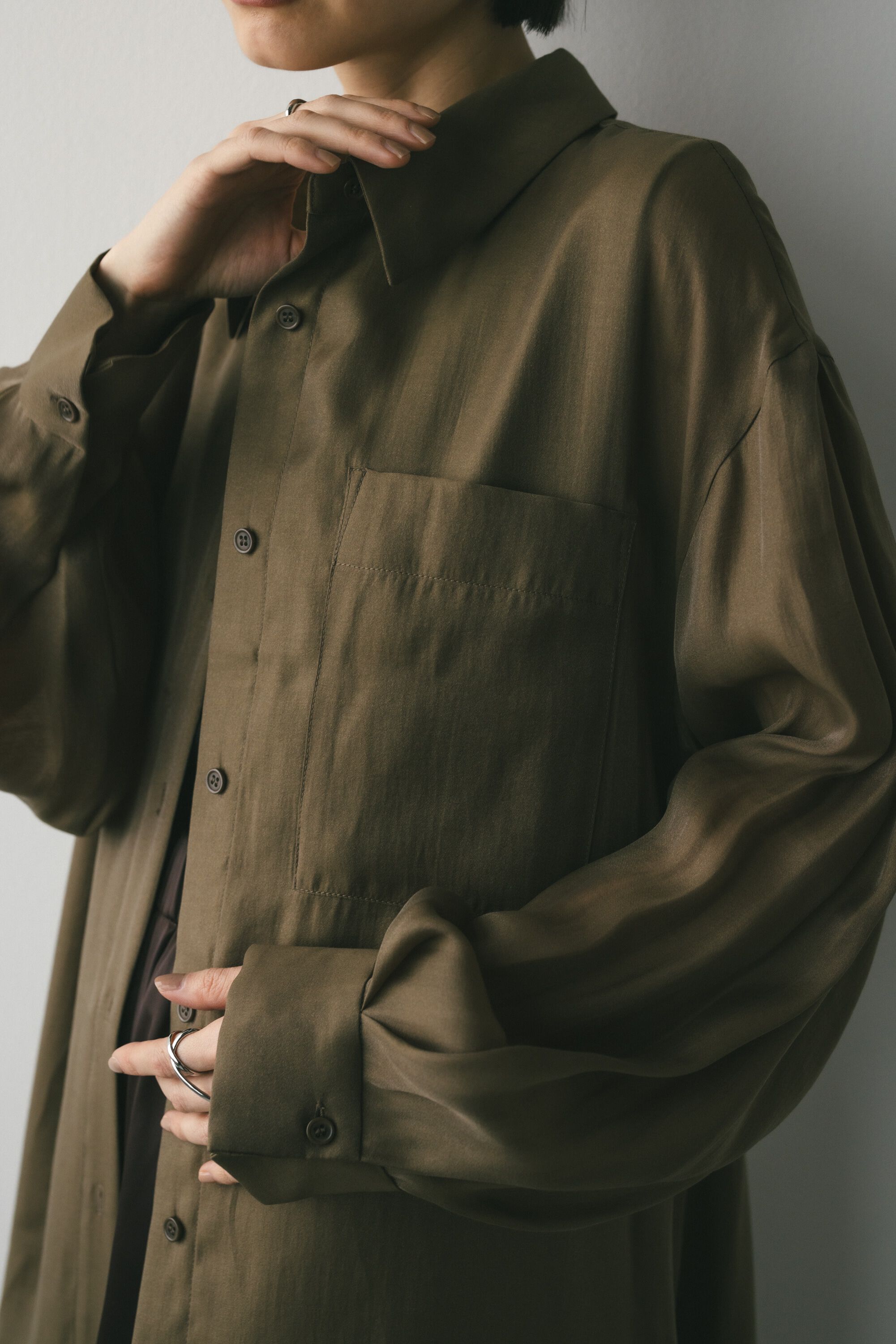 STYLEMIXER「シアーレイヤーシャツワンピース」|ワンピース|