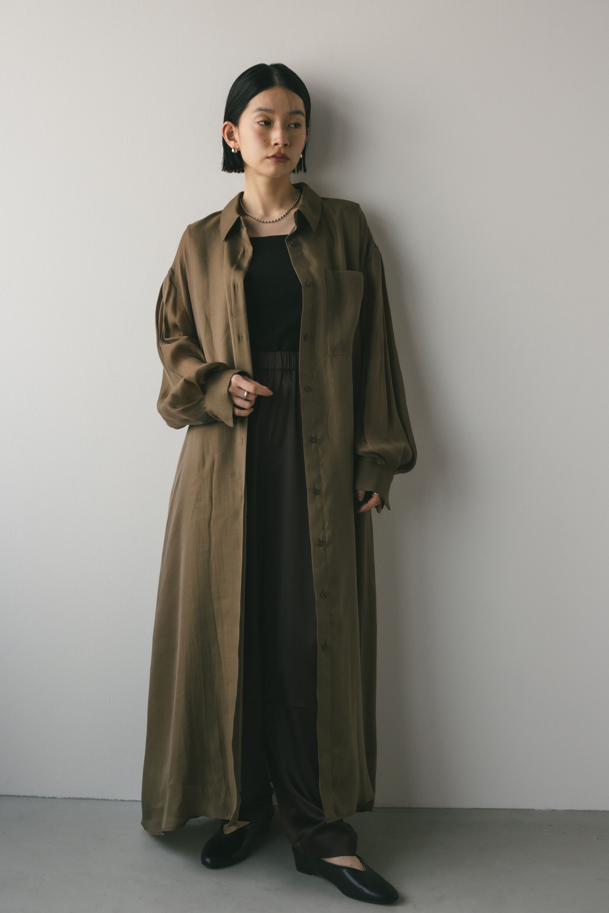 STYLEMIXER「シアーレイヤーシャツワンピース」|ワンピース|