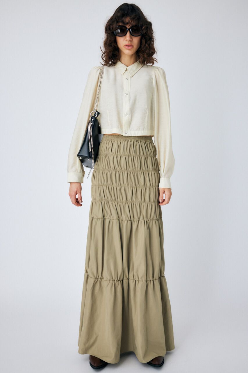 MOUSSY「SHIRRING ロングスカート」|スカート|L/KHA1