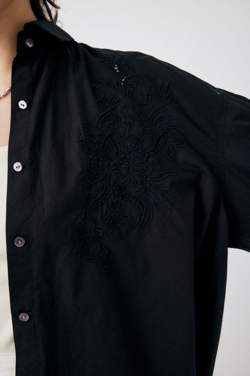 MOUSSY「EMBROIDERY POPLIN LOOSE シャツ」|シャツ・ブラウス|