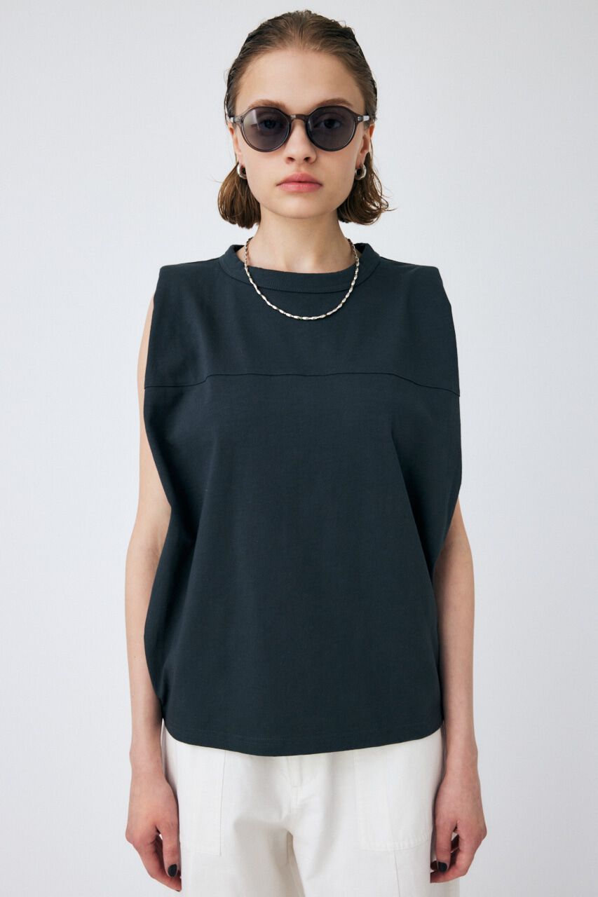 MOUSSY「PADDED SHOULDER タンクトップ」|タンクトップ|L/BLK1