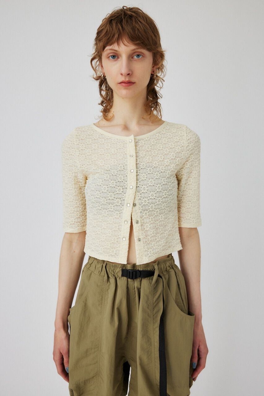 MOUSSY「FLORAL LACY カーディガン」|カーディガン|
