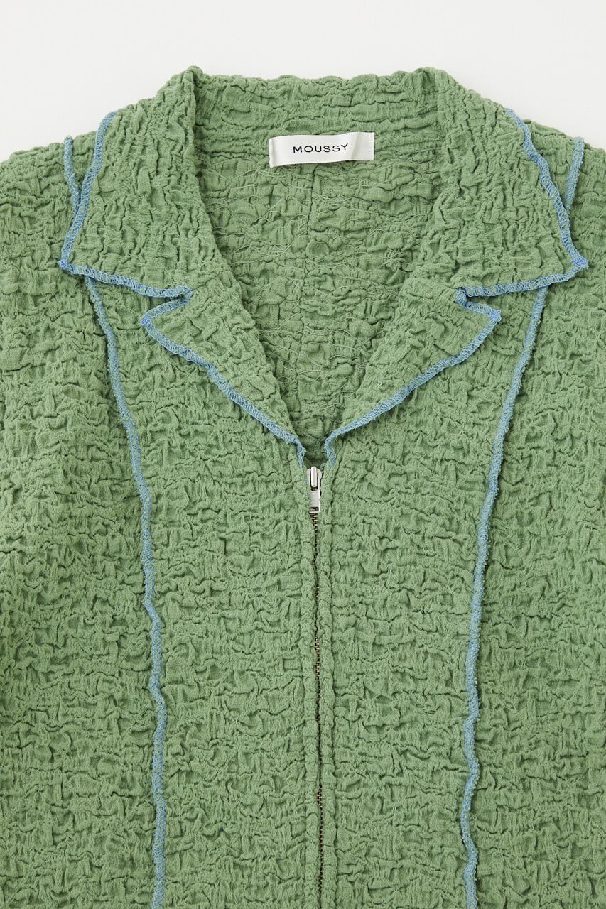 MOUSSY「BICOLOR LINE ZIP ブラウス」|Tシャツ・カットソー|