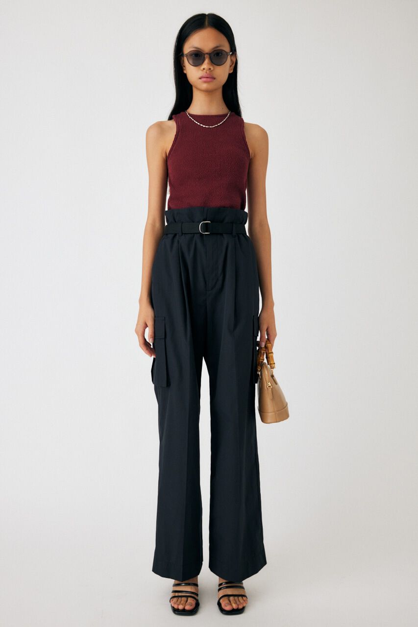 MOUSSY「BELTED WAIST パンツ」|その他|BLK