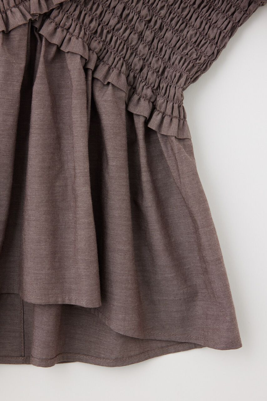 MOUSSY「SHIRRING OFF SHOULDER シャツ」|シャツ・ブラウス|