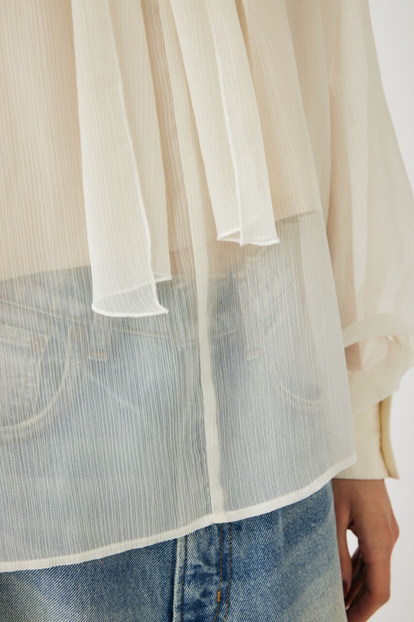 MOUSSY「BACK RIBBON SHEER ブラウス」|シャツ・ブラウス|