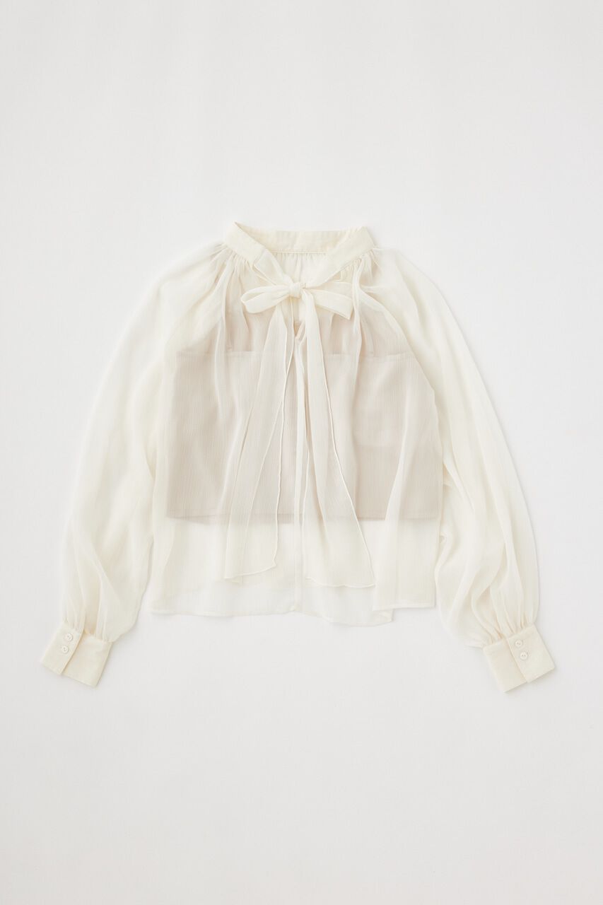 MOUSSY「BACK RIBBON SHEER ブラウス」|シャツ・ブラウス|