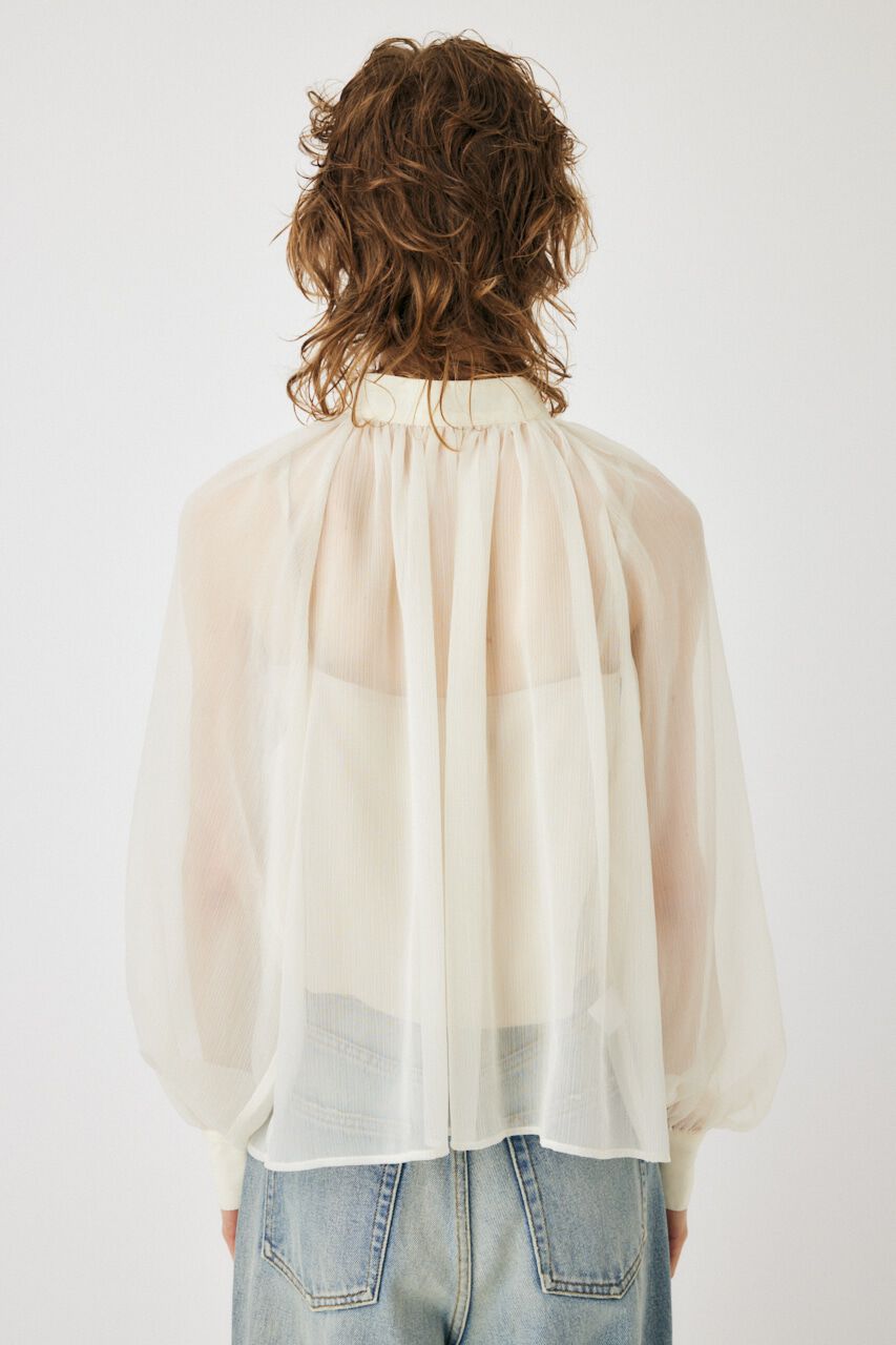 MOUSSY「BACK RIBBON SHEER ブラウス」|シャツ・ブラウス|