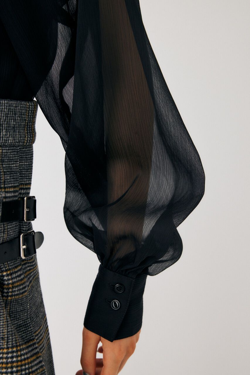 MOUSSY「BACK RIBBON SHEER ブラウス」|シャツ・ブラウス|