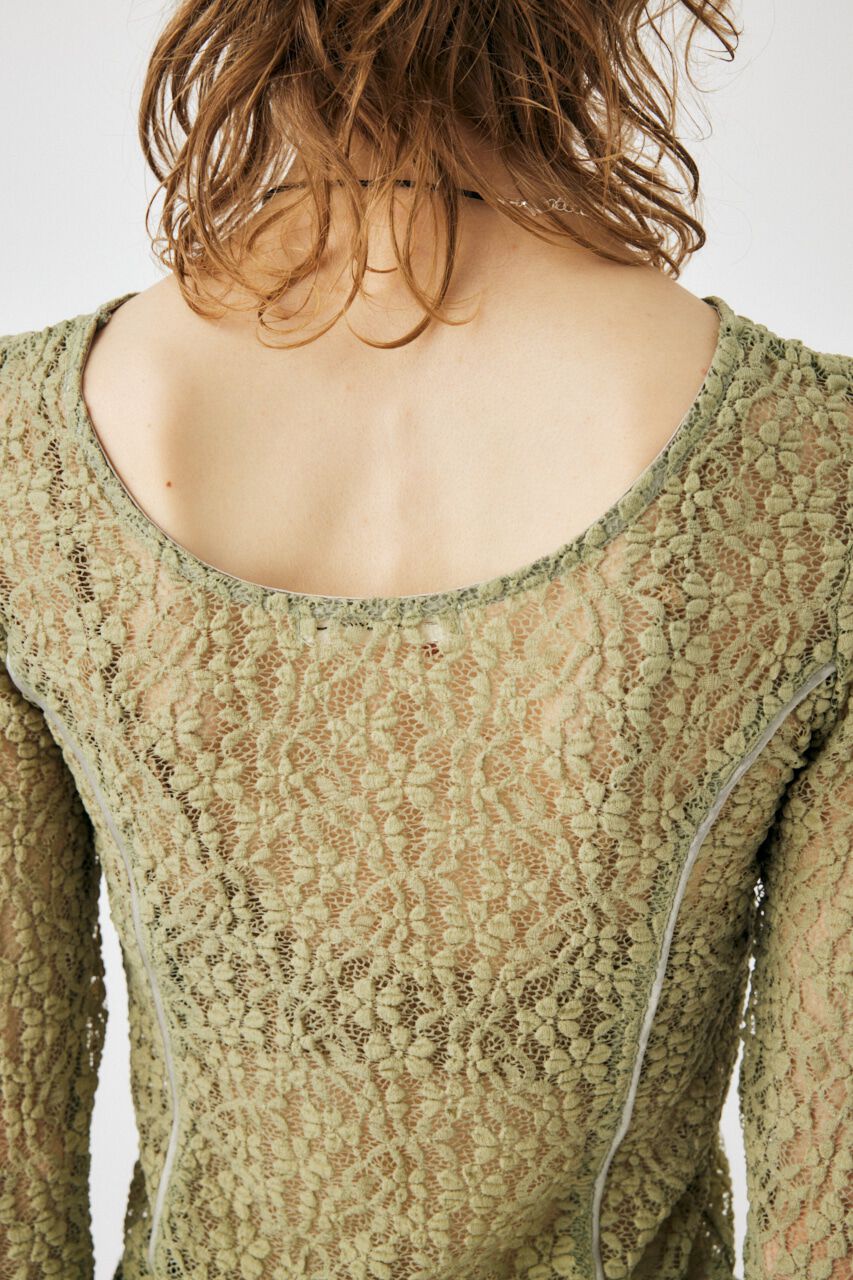 MOUSSY「BACK OPEN LACE CUT トップス」|Tシャツ・カットソー|