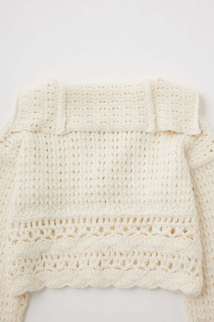 MOUSSY「CROCHET CROPPED KNIT カーディガン」|カーディガン|