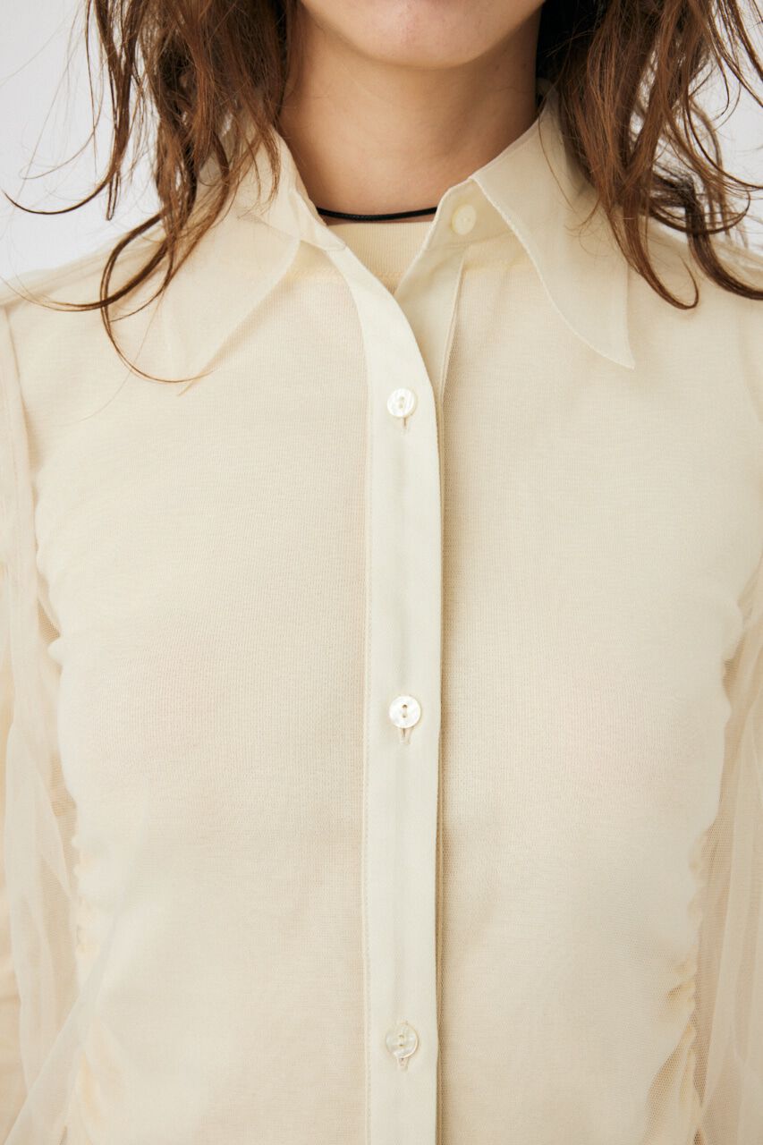 MOUSSY「TULLE LAYERED SHIRT ブラウス」|シャツ・ブラウス|