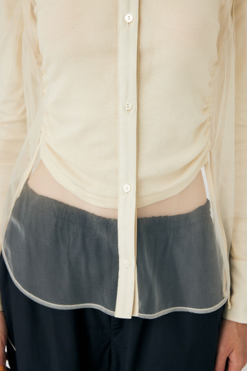 MOUSSY「TULLE LAYERED SHIRT ブラウス」|シャツ・ブラウス|