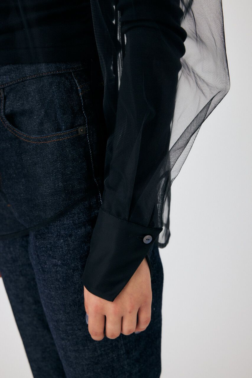 MOUSSY「TULLE LAYERED SHIRT ブラウス」|シャツ・ブラウス|
