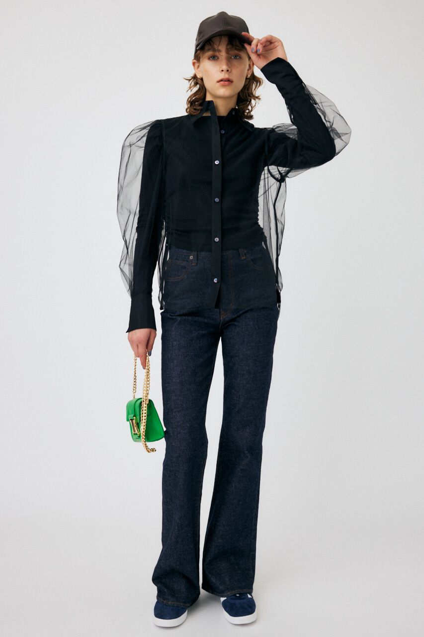 MOUSSY「TULLE LAYERED SHIRT ブラウス」|シャツ・ブラウス|