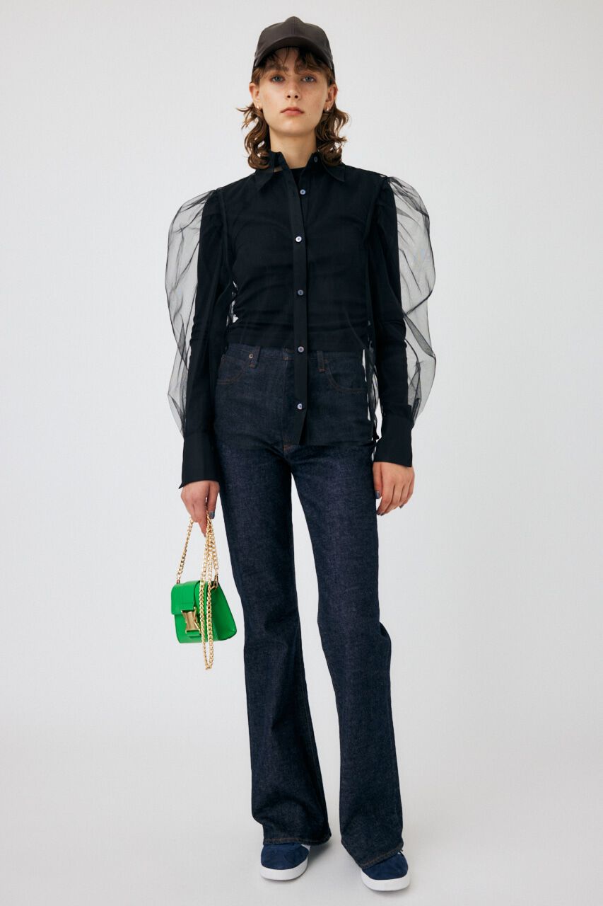 MOUSSY「TULLE LAYERED SHIRT ブラウス」|シャツ・ブラウス|