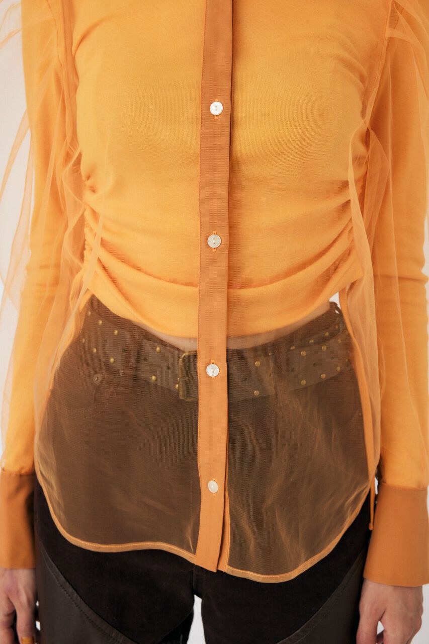 MOUSSY「TULLE LAYERED SHIRT ブラウス」|シャツ・ブラウス|