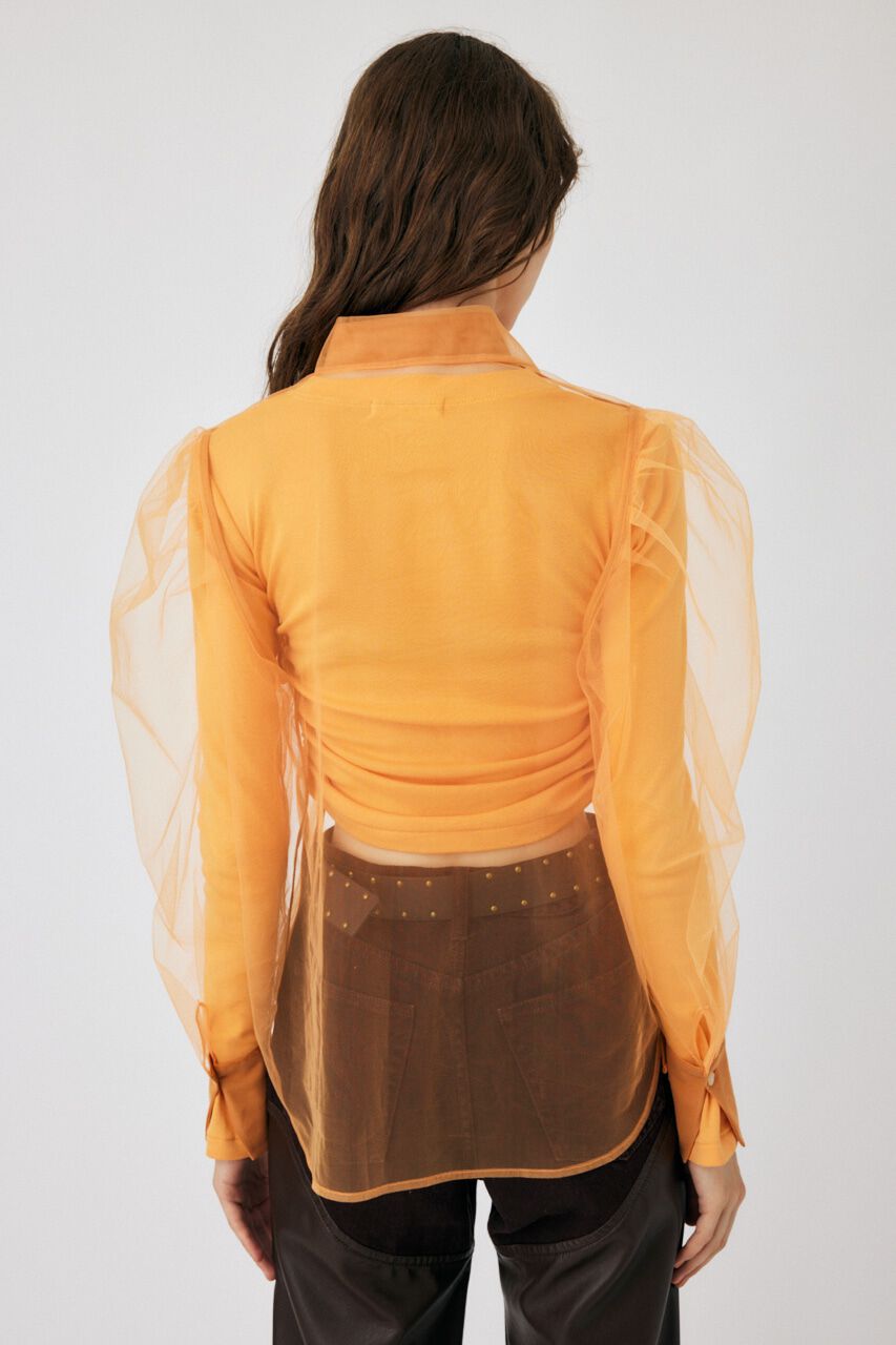 MOUSSY「TULLE LAYERED SHIRT ブラウス」|シャツ・ブラウス|