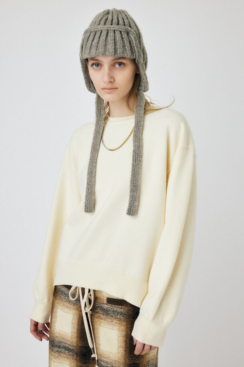 MOUSSY「OVERSIZED KNIT トップス」|ニット・セーター|WHT