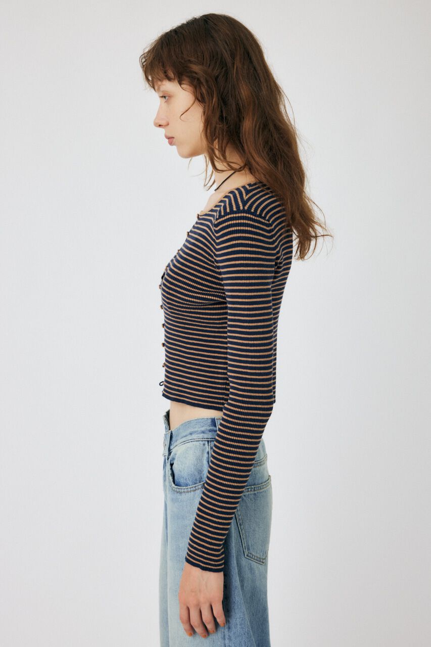 MOUSSY「LOOP BUTTON KNIT カーディガン」|カーディガン|