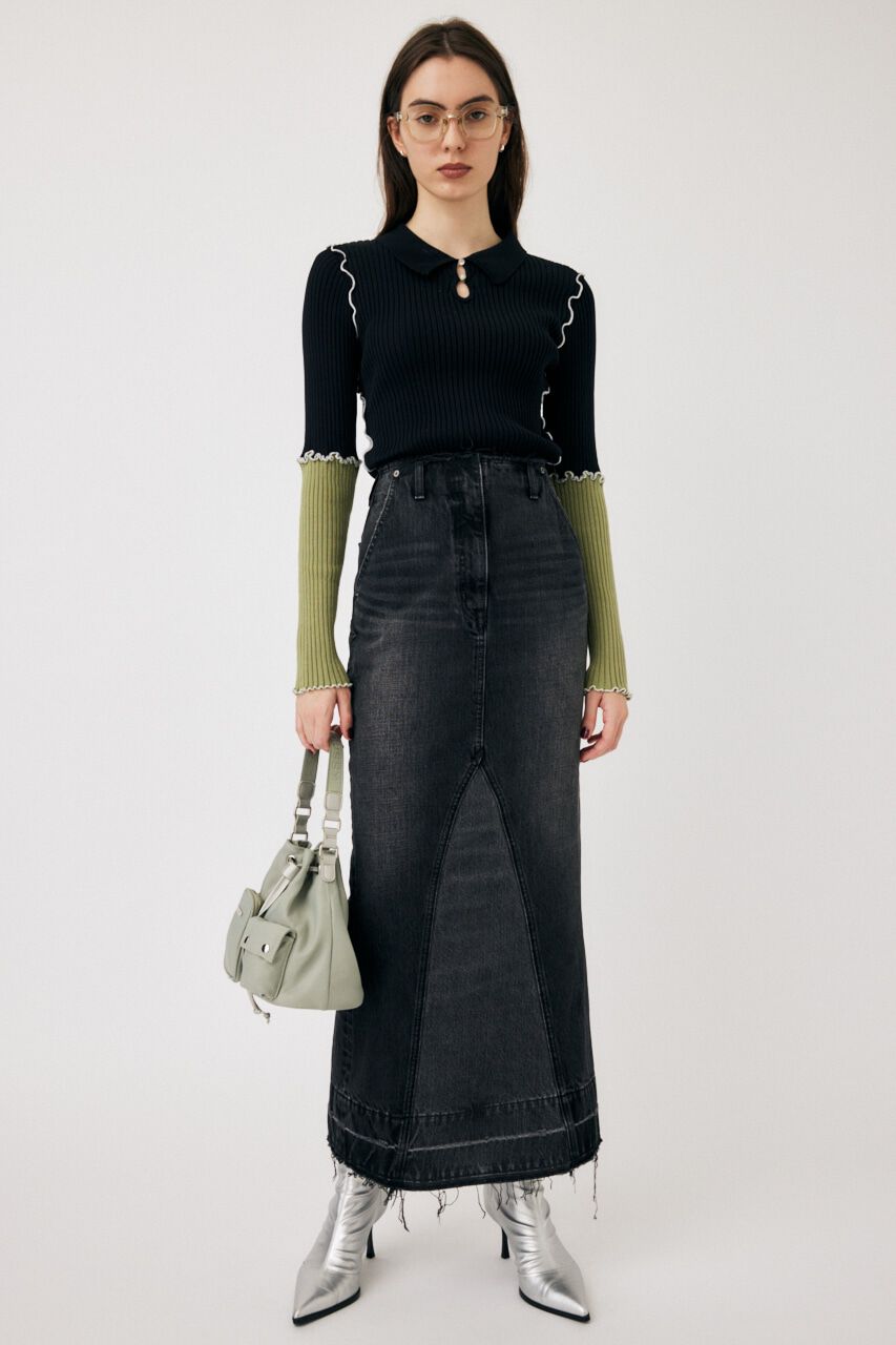 MOUSSY「PATCHWORK MELLOW POLO ニット」|ニット・セーター|