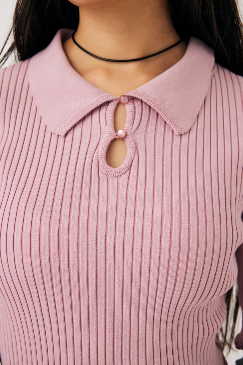 MOUSSY「PATCHWORK MELLOW POLO ニット」|ニット・セーター|