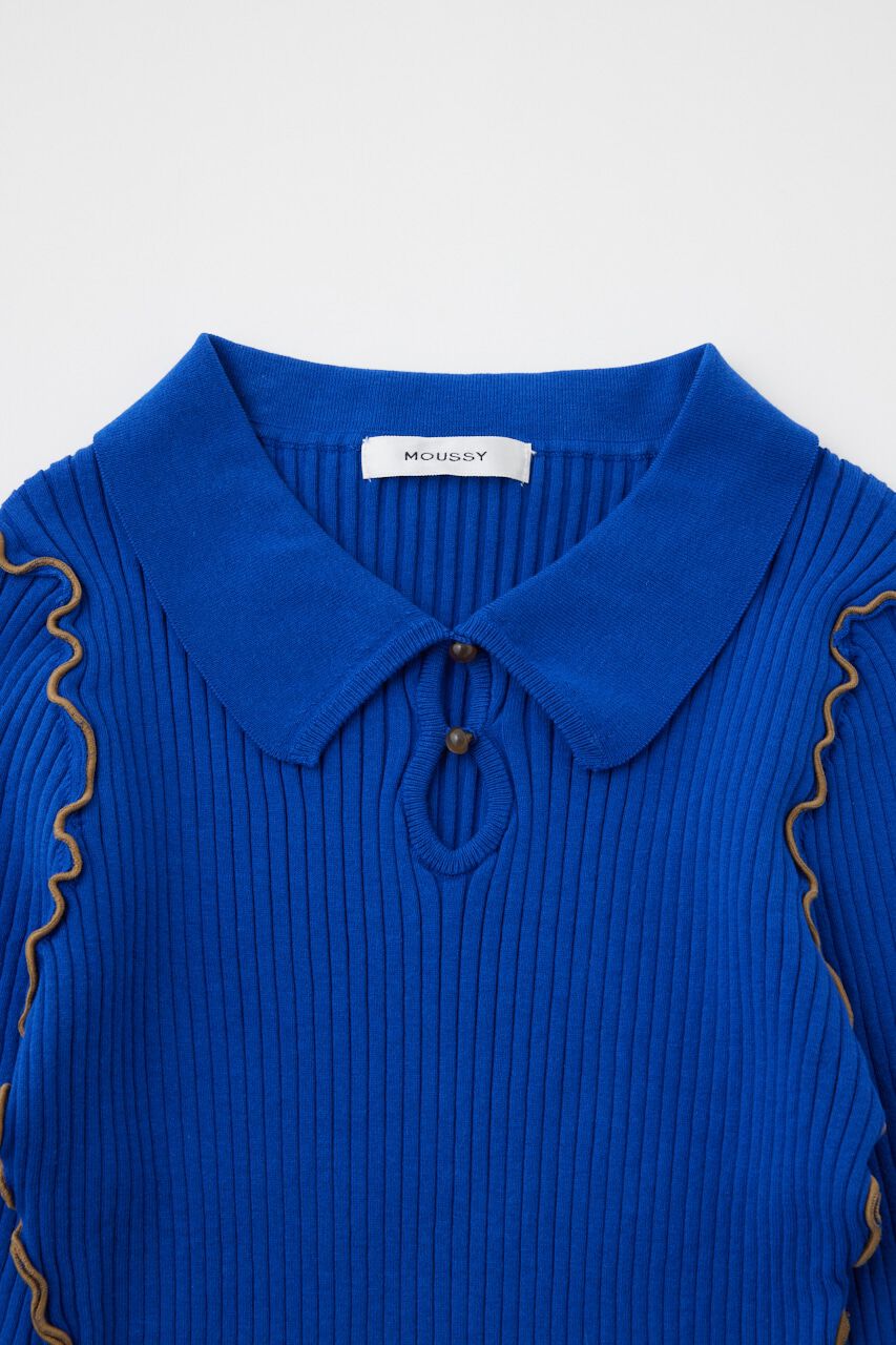 MOUSSY「PATCHWORK MELLOW POLO ニット」|ニット・セーター|