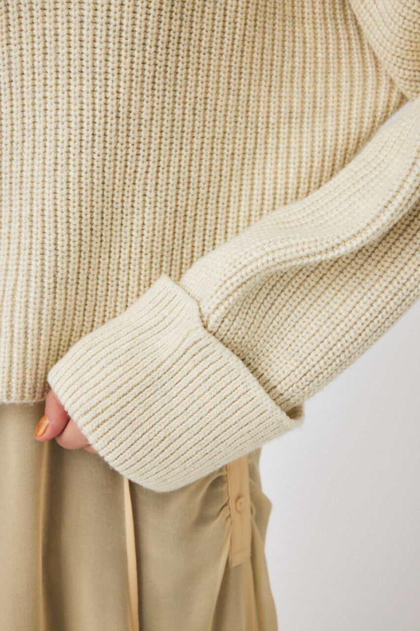 MOUSSY「BUTTON UP HI NECK KNIT トップス」|ニット・セーター|