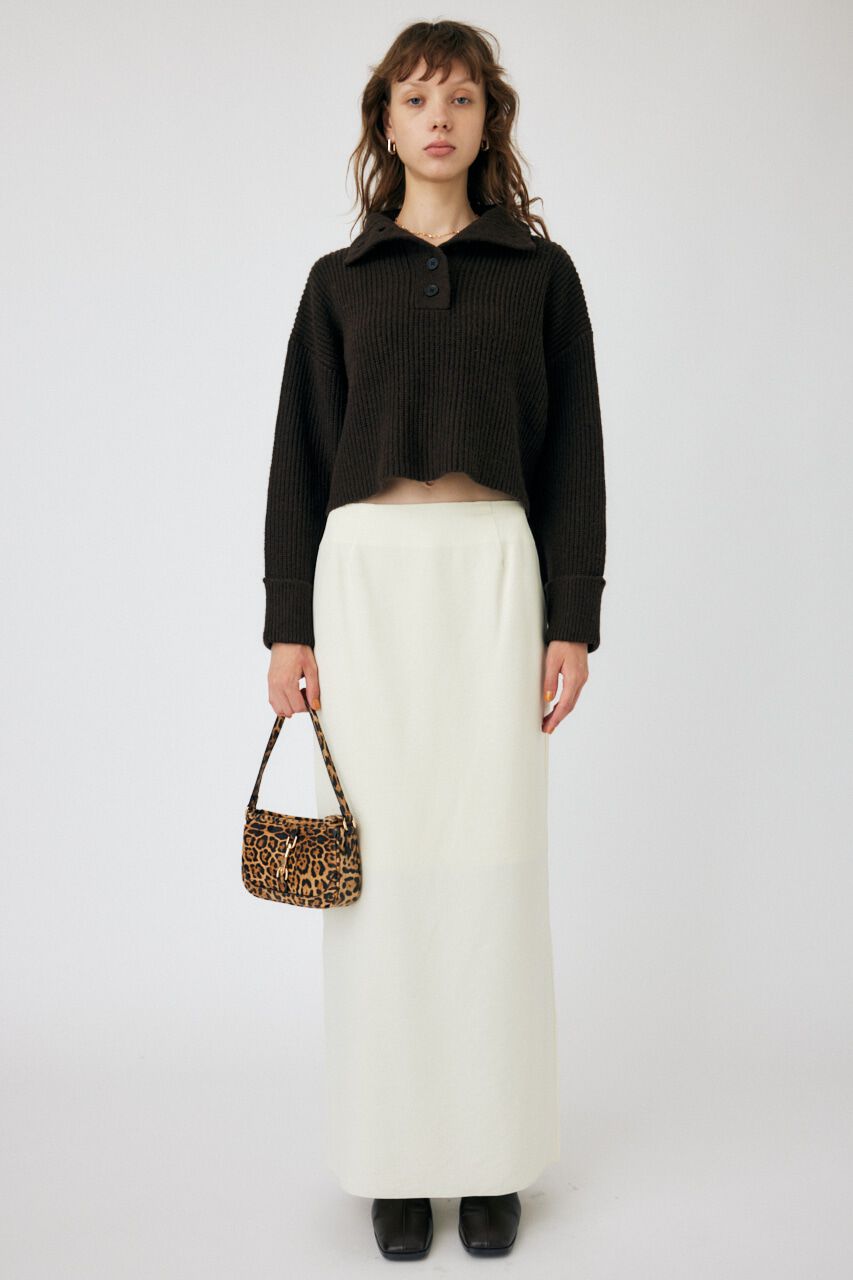 MOUSSY「BUTTON UP HI NECK KNIT トップス」|ニット・セーター|