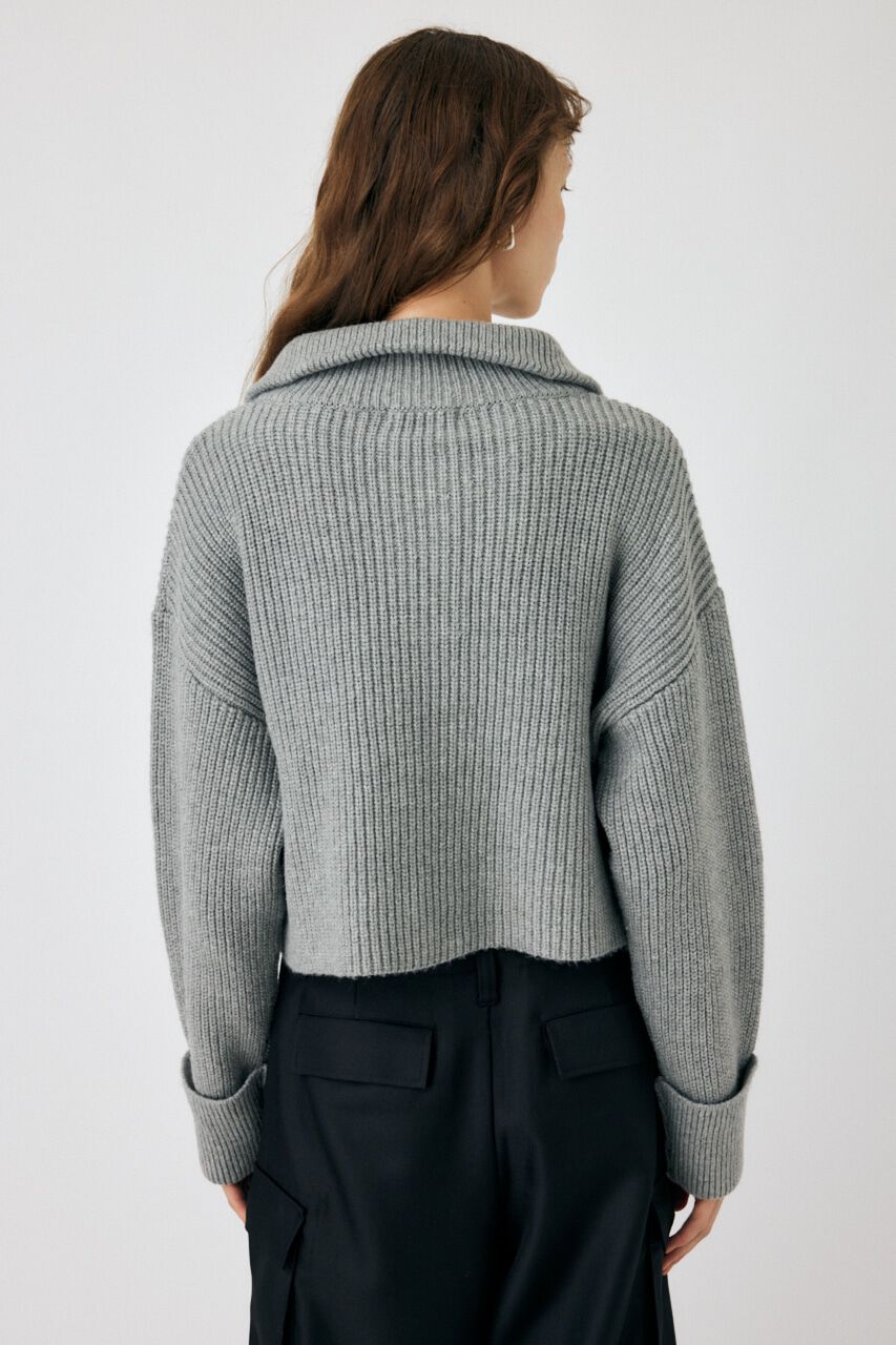 MOUSSY「BUTTON UP HI NECK KNIT トップス」|ニット・セーター|