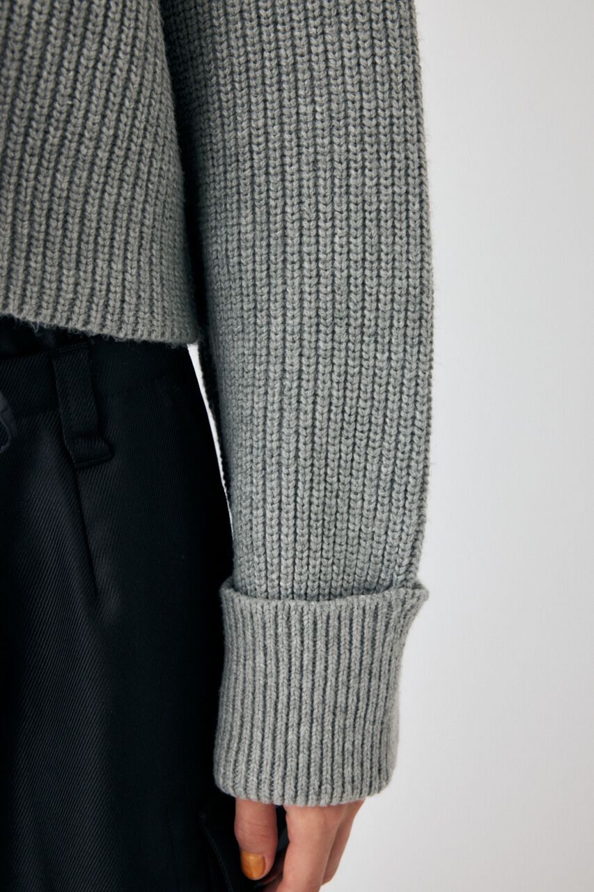 MOUSSY「BUTTON UP HI NECK KNIT トップス」|ニット・セーター|