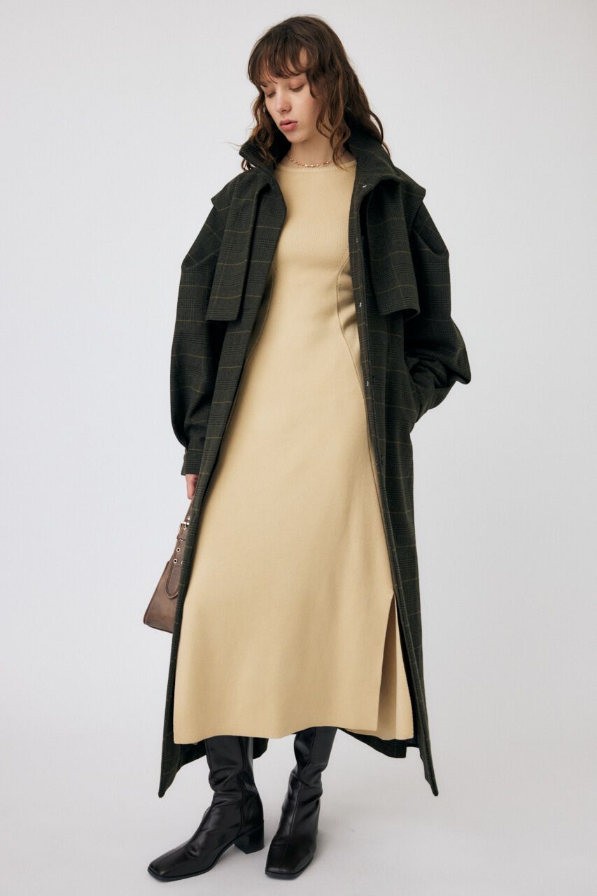 MOUSSY「WAIST RIBBON ロングドレス」|ワンピース|L/BEG1