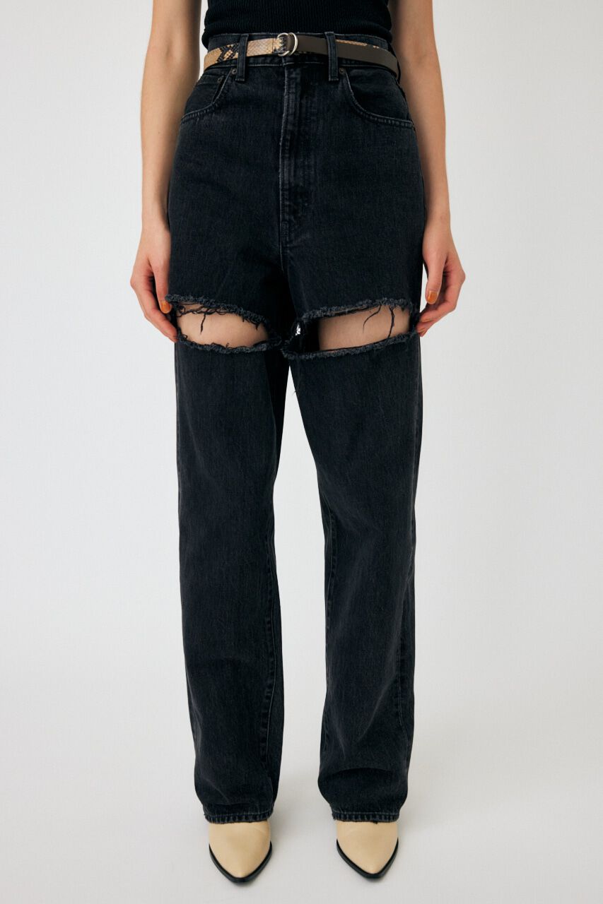 MOUSSY「CUT OUT LOOSE STRAIGHT」|デニム|