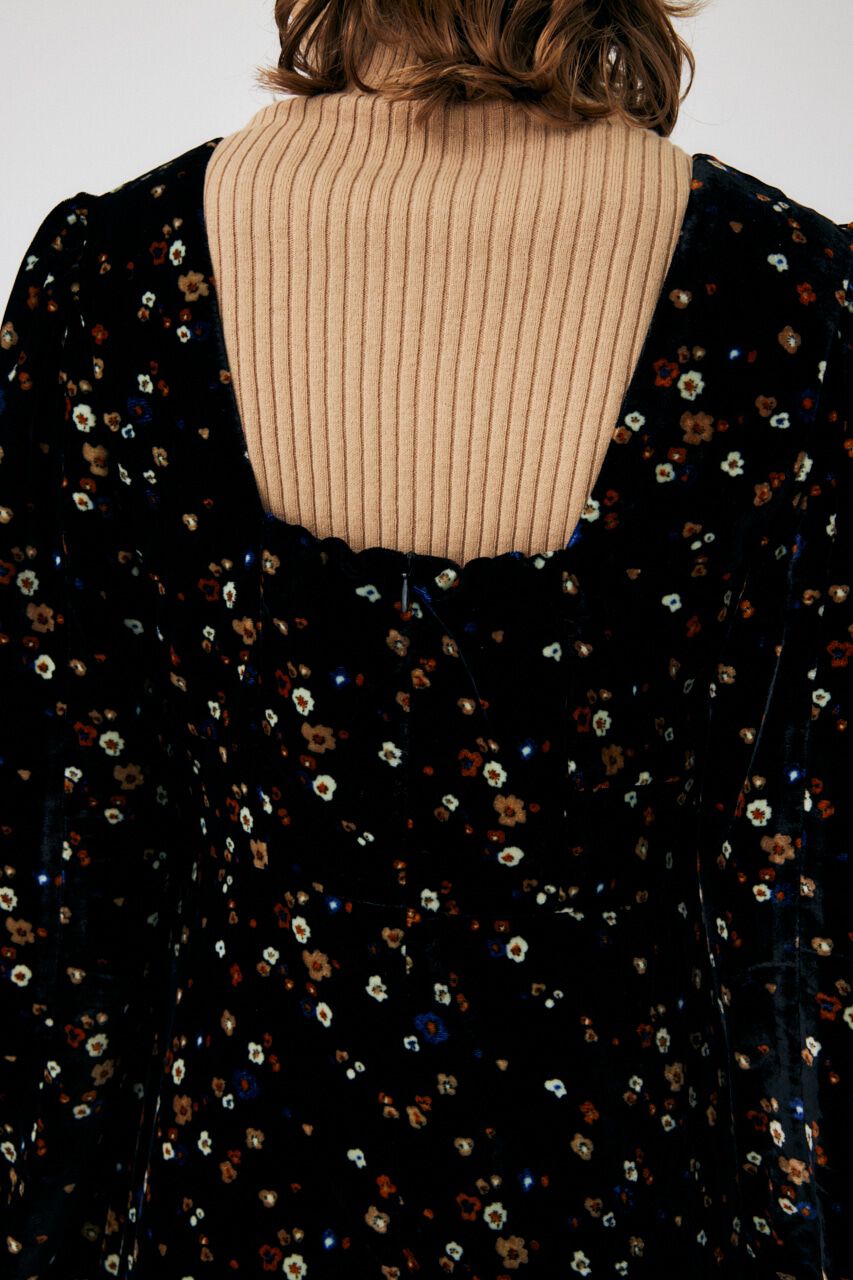 MOUSSY「FLORAL PRINT VELOUR ドレス」|ワンピース|