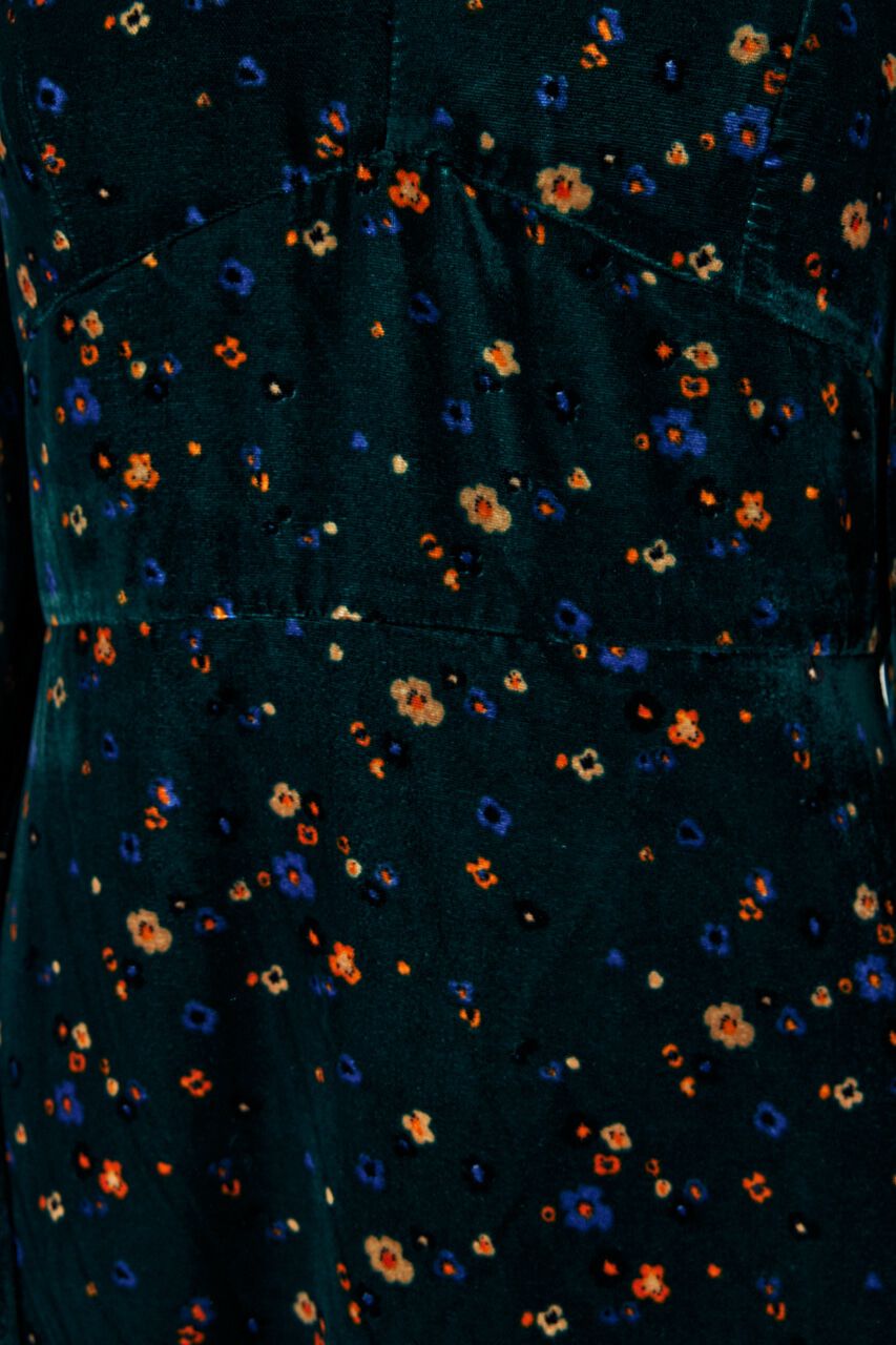 MOUSSY「FLORAL PRINT VELOUR ドレス」|ワンピース|