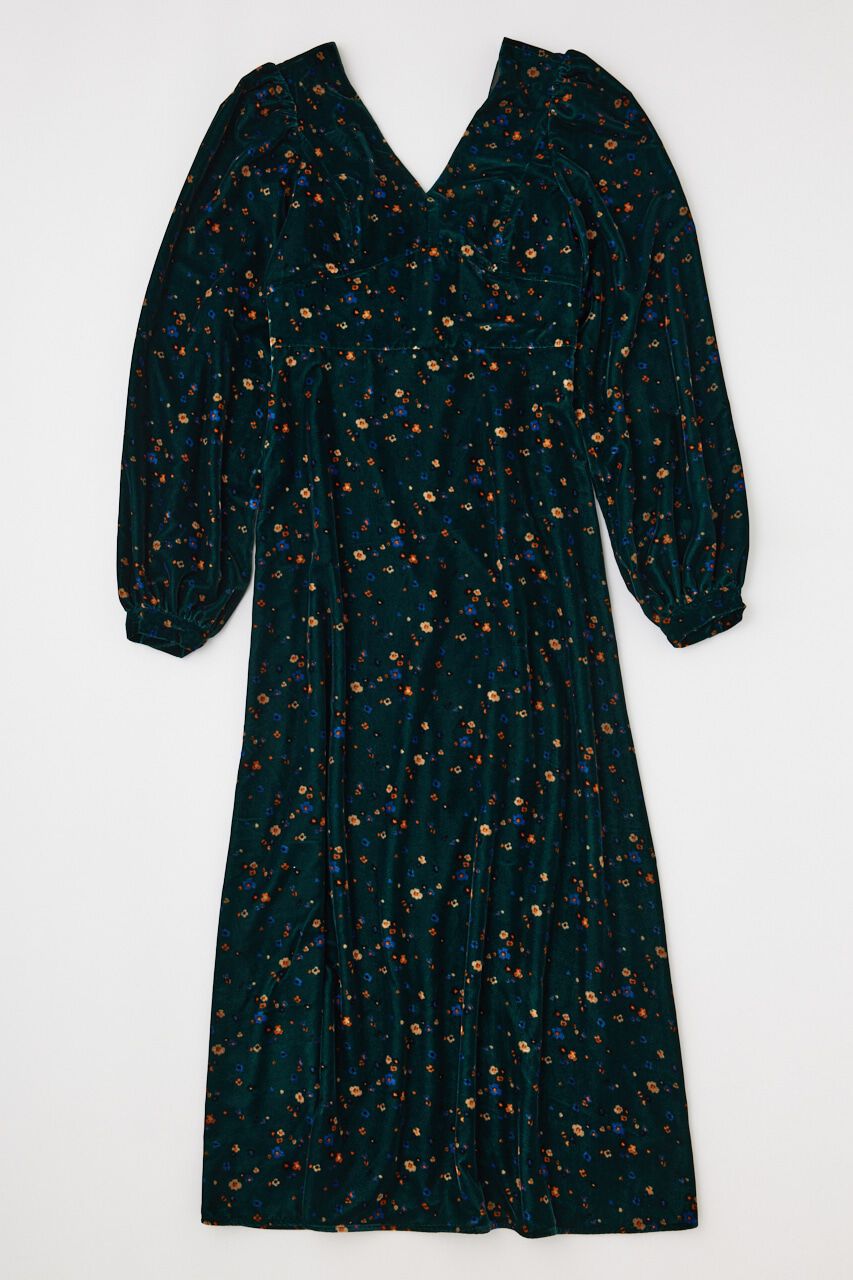 MOUSSY「FLORAL PRINT VELOUR ドレス」|ワンピース|